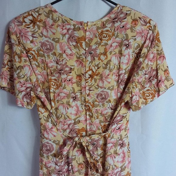 VTG JR Bentley Dress SZ 10 Midi Floral Summer Cott - Picture 6 of 11